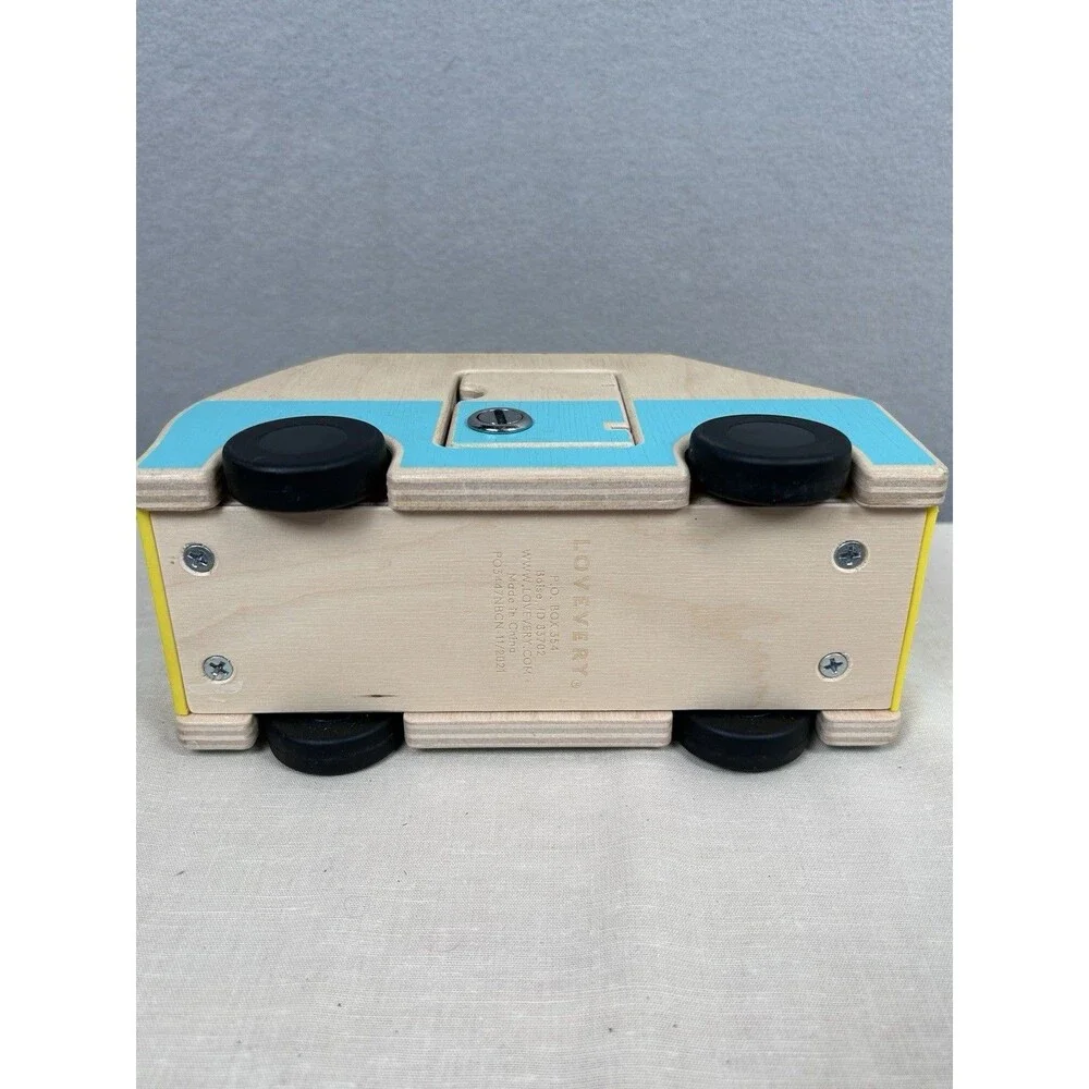 Lovevery Montessori Wooden Camper Van Toy With Keys 2 people & sleeping bags